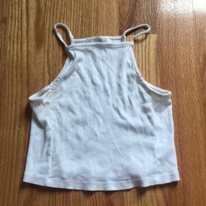 High Neck White Crop Top